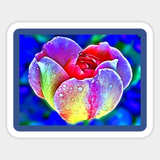 Water Drops Rose Sticker